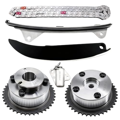 24321-2E200 Engine Timing Chain Kit w/CVVT Gears Compatible with Hyundai Elantra/Elantra GT/Tucson/Kia Forte5 / Forte Koup/Soul 2.0L L4 G4NC Engine 2014–2016 Replaces 24350-2E200 24370-2E200