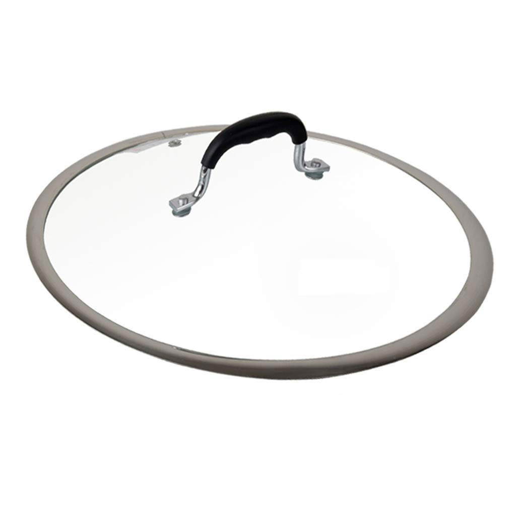 Tapa de vidrio templado de 30cm con borde ancho visible para wok y cacerola