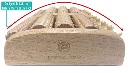 TheraFlow Large Dual Foot Massager Roller. 2020 Updated Version. Relaxation, Foot Pain, Plantar Fasciitis & Stress Relief. Includes Full Laminated Chart & Instructions. New Rubber Grips. Gift Package