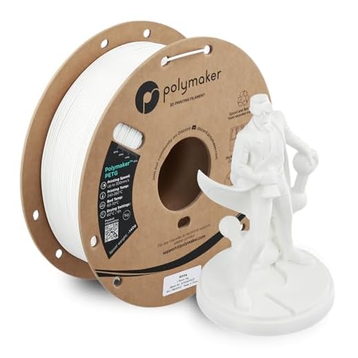 Polymaker PETG White 3D Printer Filament 1.75mm 1kg, High Speed PETG up to 300mm/s, High Strength New Formula, Excellent Layer Adhesion, Warp Free, Compatible with Most 3D Printers
