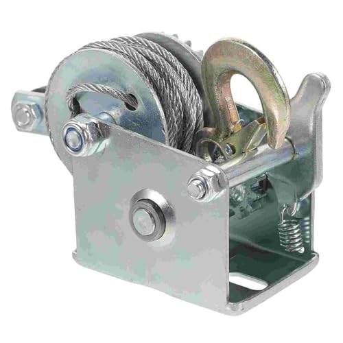 Polipasto manual de cuerda de alambre, cabrestante resistente para elevación y remolque, perfecto para remolques, barcos y actividades al aire libre, capacidad de 1 libra