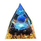 [Xiaipomu]オルゴナイト ピラミッド 6x6cm 7チャクラ調整 水晶クラスター 金箔 場改善 健康維持 人間関係 運気上昇 浄化 オルゴナイト 本物 天然石 樹脂 卓上 インテ ビジネスギフト 記念品対応 6cm 23