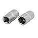 Aexit 1/2-inch Square Hand Operated Tools Drive 16mm 6 Point Socket Impact Adapter Silver Tone 2pcs Model:57as300qo127