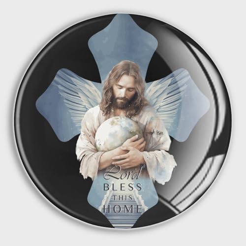Imanes redondos para nevera, cruz de Pascua, belén bíblico, lema de Lord Bless This Home, imanes de cristal para nevera, taquilla, pizarra, pizarras, gabinetes, aula, oficina, cubículo, escuela