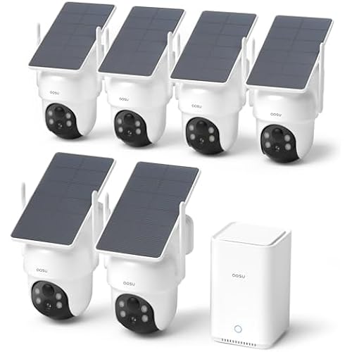 aosu D1 Classic 6-Cam Kit, Security Cameras Wireless Outdoor, Solar Powered