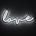 Amped & Co Love LED Neon Light, Wall Hanging Room Decor, White, 18x9 inches, 6.7 ft Clear Cord With OnOff Switch