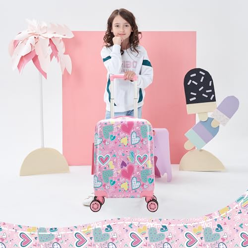 HTgroce 2 Piece Children's Suitcase 16 Inches with Travel Pillows, Hand Luggage Kids Suitcase, m - Image 5