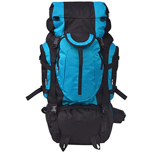 Ksodgun Sac à Dos de randonnée XXL 75 L Noir et Bleu Sac à Dos pour Camping Voyage Cover