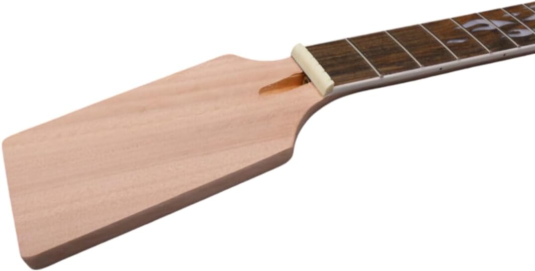 Unfinished 22Fret Mahogany Guitar Neck 24.75Inch Rosewood Fretboard Paddle Head Guitar Neck Replacement (22Fret 24.75Inch)