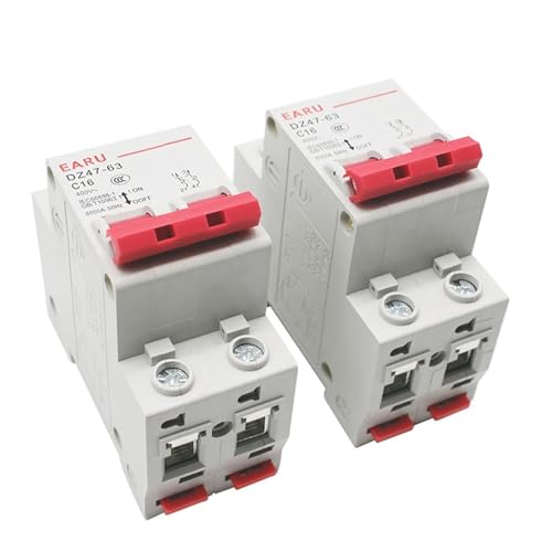 Mcb disjoncteur 2 pôles type C pour protection circuit 400V - 2