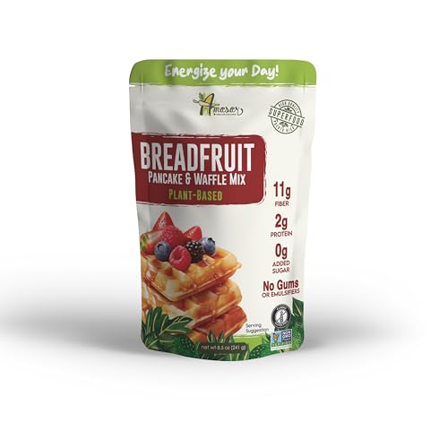 Amasar | Breadfruit Pancake and Waffle Mix |Gluten-Free Non-GMO High-Fiber No Sugar Added Pancake Mix| Best for Pancakes Crispy Waffles | Healthy No Preservatives Breakfast Meal | Plant Based Pancake and Waffle Mix (8.50 Ounce (Pack of 1))