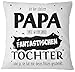 Poduszka z sentencją Stolzer Papa Einer fantastischen córek, prezent dla taty, ojca, poszewka na poduszkę (czarna)