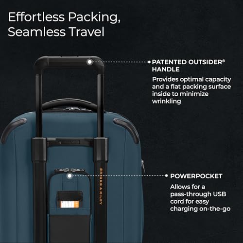 Briggs & Riley Domestic 22" Carry On Expandable Spinner - Luggage for Travel, Suitcases with Wheels, Softside Rolling Bag for Men & Women - ZDX Collection, Ocean4