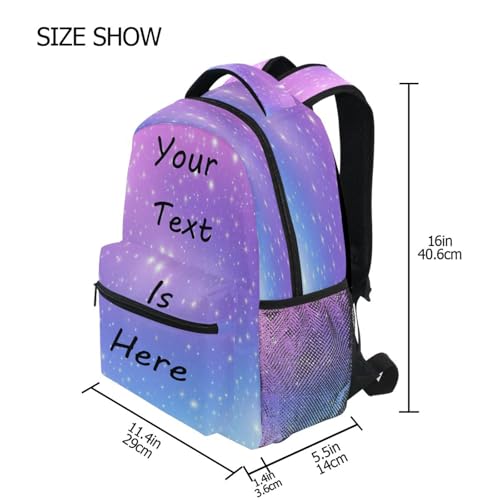 Custom Bookbag Add Your Text Personalized Back Pack Large Capacity Schoolbag Book Bags Back To School Gifts(Text 16 * 11.4 * 5.5 inches)4