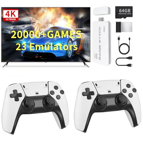 Whatsko 2025 Nueva consola retro Game Stick, consola M15 Plus con más de 20 000 juegos y 2 mandos inalámbricos, Plug and Play Games Stick HDM para TV, regalo de juegos para niños, familias y adultos Whatsko 2025 Nueva consola retro Game Stick, consola M15 Plus con más de 20 000 juegos y 2 mandos inalámbricos, Plug and Play Games Stick HDM para TV, regalo de juegos para niños, familias y adultos