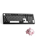 Akko Gem 02 QMK/VIA Aluminum Mechanical Keyboard Tri-Mode RGB Hot-swappable Wireless Gaming Keyboard, Black and Silver, Pre-lubed Stellar Rose Switch
