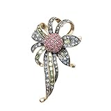 Colorful Rhinestone Bow Brooch for Women - Vintage Bouquet Flower Brooch Girls