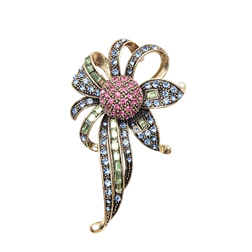 Colorful Rhinestone Bow Brooch For Women - Vintage Bouquet Flower Brooch Girls #TOP8