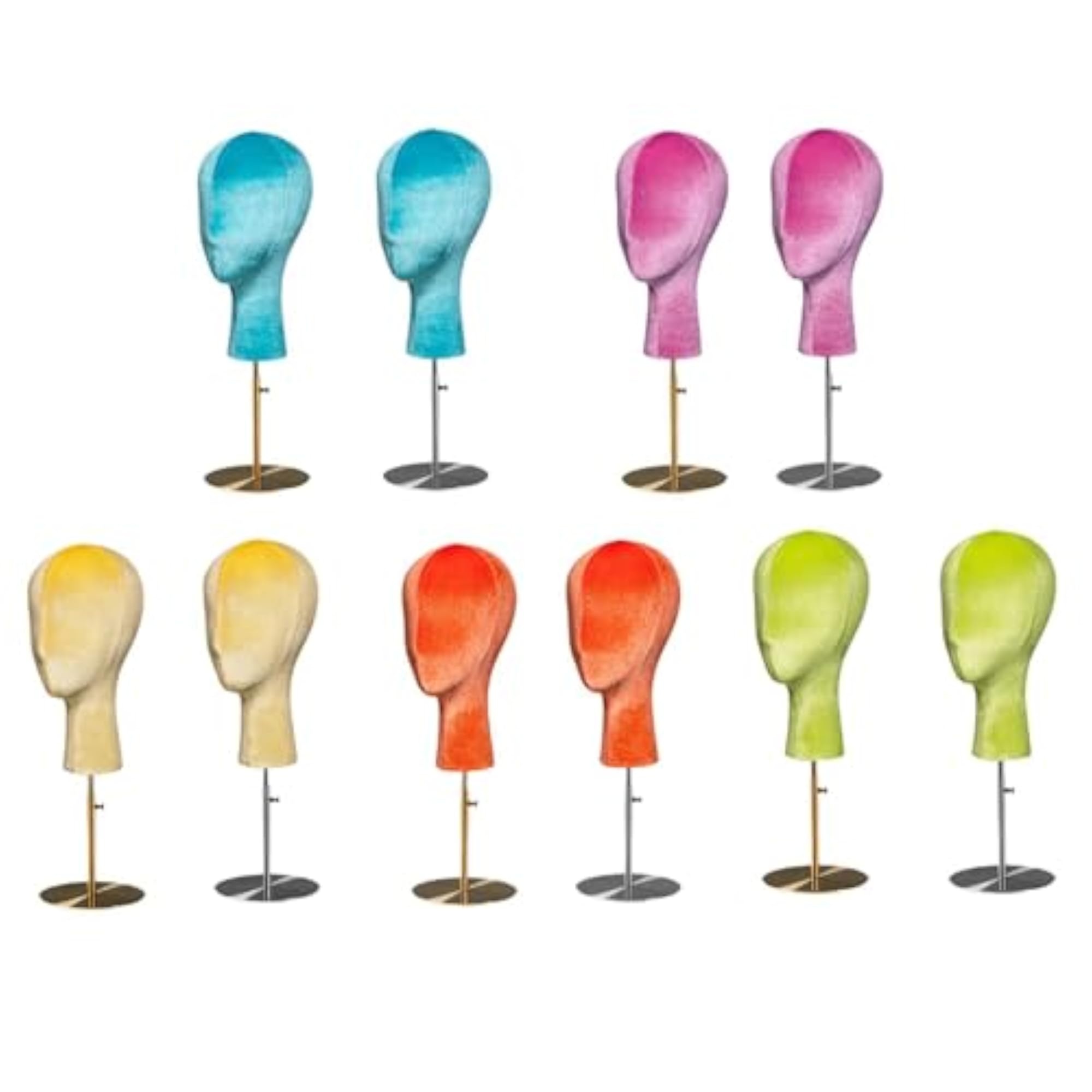 Yellow Mannequin Head Display Stand for Hats and Wigs