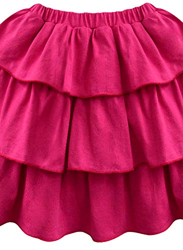 Image of A.T.U.N. (ALL THINGS UBER NICE) Girls Cotton Elasticated Stylish Tiered Skirt | Mini Skirt for Girls