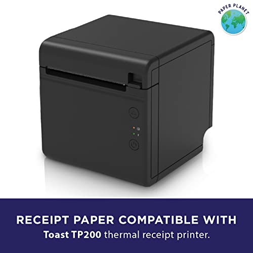 Thermal Paper For Toast Pos (Toast Tp200 Thermal Printer) By Paper Planet | Credit Card Machine Receipt Paper For Toast Tp200 Terminal Printer | 20 Rolls #TOP2