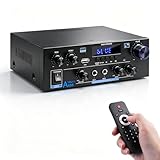 Fonction FM et large application : l'amplificateur audio avec fonction FM, le mode FM peut configurer plus de 20 stations. Amplificateur de haut-parleur AK55 compatible avec MP3, téléphones mobiles, tablettes, ordinateurs portables, TV, etc. Recommandé pour les systèmes audio stéréo domestiques, les systèmes audio de jeux d'ordinateur, les haut-parleurs d'étagère, les haut-parleurs de tour, les haut-parleurs de jardin, etc.