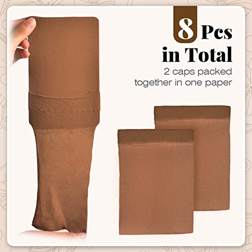 Wig Caps For Women, Ikoco 8Pcs Brown Wig Cap For Lace Front Wig Caps Bulk Stretch Nylon Stocking Caps For Wigs #TOP4