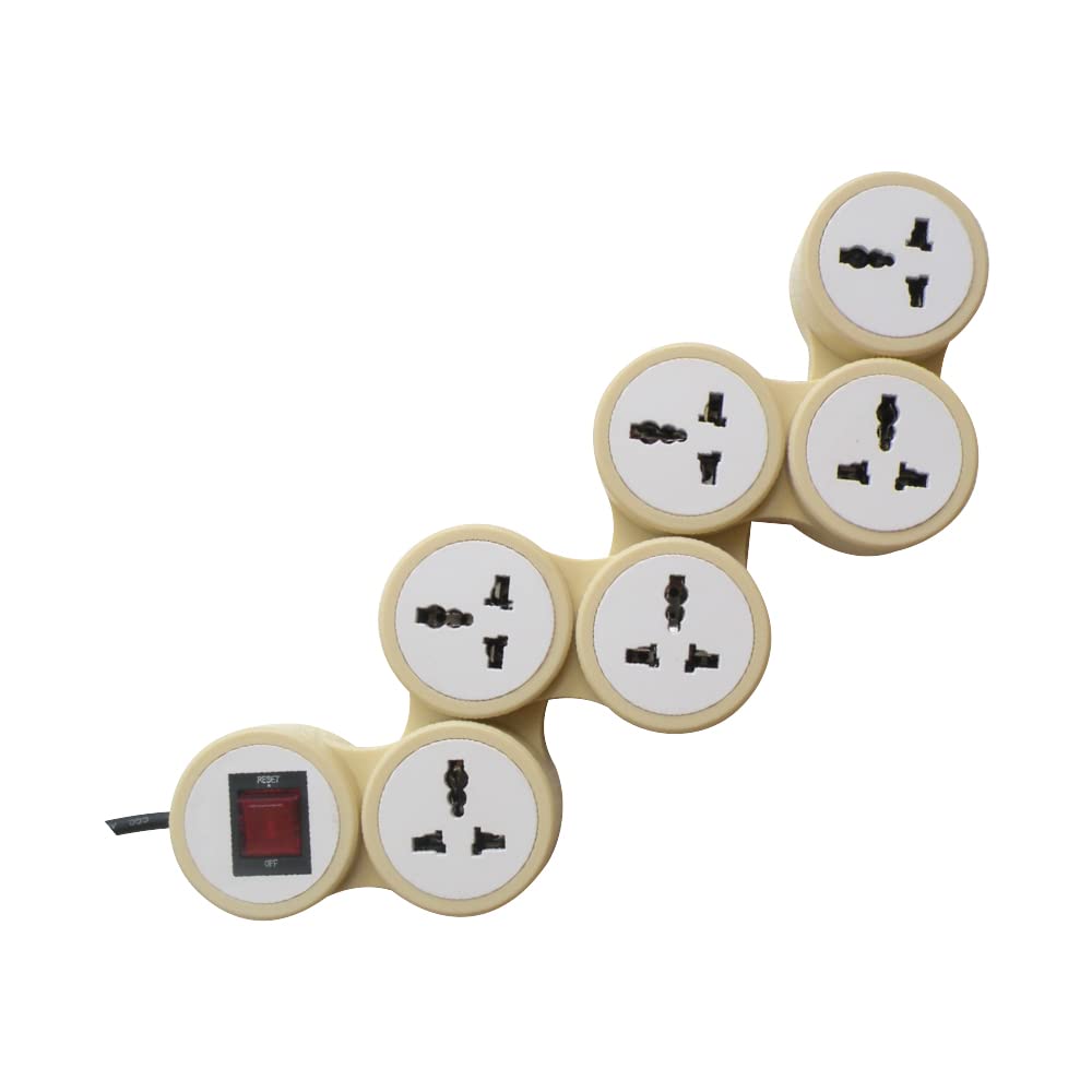 MX Surge Protector & Spike Guard with 4 Universal Socket Master Switch Power Indicator Built-in Fuse with Circuit Breaker (6 Socket/Power Strip/Circuit Breaker/20Amp, 1.5 MTR)-image-42