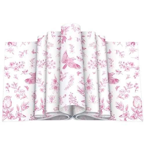 Feifeiya 500 Pcs Floral Wax Paper Sheet for Food Chinoiserie