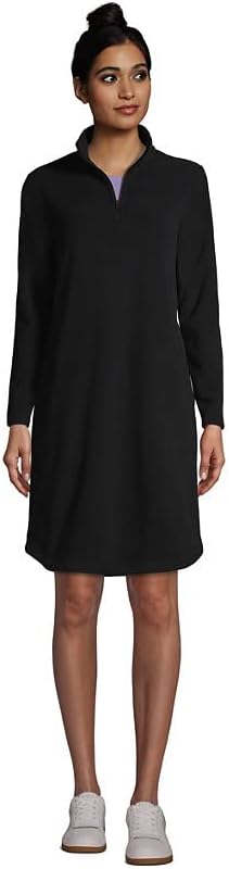 long sleeve fleece quarter zip dress
