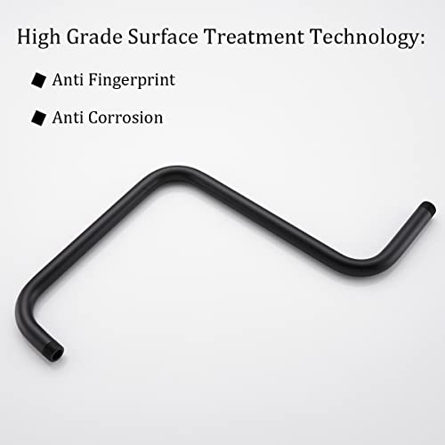 SEABEFORE 16" Gooseneck (S-Shape) Shower Arm Black Shower Head Extension with Unique Flange, Standard 1/2" Connection by SEABEFORE - Image 6