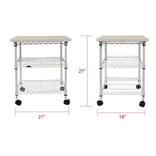 Apollo Hardware Printer Stand Series/3 Tier Printer Stand(White) 18" Wx21 Lx27 H (3 Tier White) #TOP2