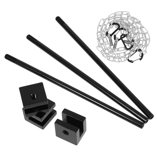 FONDOTIN 1 Juego soporte para barbacoa estaño exterior pruebas Parilla cámping doble soporte para macetas rejilla para plancha soporte para bandeja para hornear aleación de aluminio Black