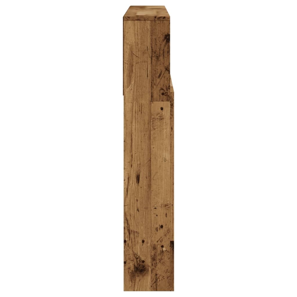 Homgoday Cabecero con caja de madera de 120 x 19 x 103,5 cm, de aglomerado, para muebles, baúles y baúles, caja de jardín, porta herramientas de jardín, puf de exterior, baúl de exterior