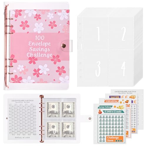 Szaboviktoria Libreta Ahorro Dinero, Carpeta de Ahorro de Dinero, Cuaderno de Ahorro, Agenda Para ahorrar Dinero, Sobres Ahorro dinero