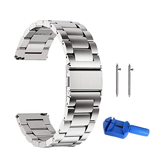 Fintie Band for Gear S3 / Galaxy Watch 46mm, 22mm Quick Release Stainless Steel Metal Replacement Strap Bands for Samsung Gear S3 Frontier / S3 Classic/Galaxy Watch 46mm Smartwatch, Silver
