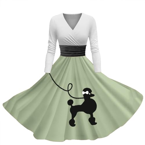 Robe de caniche classique des années 1950 grande taille moulante pour femme