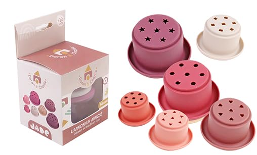 DORON & CHARLIE - Juego de Baño - El Rociador Rociado - 056346 - Silicona - Apilamiento - Juguete para Niños - Accesorio de Puericultura - Bebé - 1era Edad - A Partir de 12 Meses
