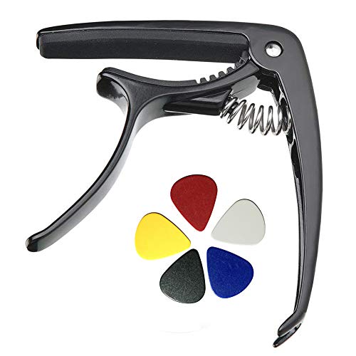 Capodastre Guitare avec 5 Médiators Capo en alliage de Zinc pour Ukulélé Acoustique Electrique Guitare Basse - Les Beatles, Paul McCartney, John Lennon, RIngo Starr, George Harrison Capodastre Guitare avec 5 Médiators Capo en alliage de Zinc pour Ukulélé Acoustique Electrique Guitare Basse