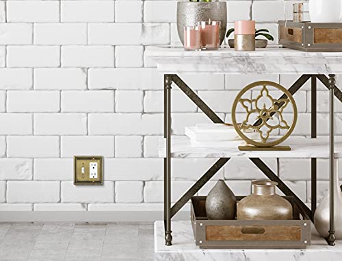 Henne Bery Sunken Pearls Heavy Duty Decorative Wall Plate Switch Plate Outlet Cover (Toggle/Decorator, Antique Brass) - Thumbnail 7