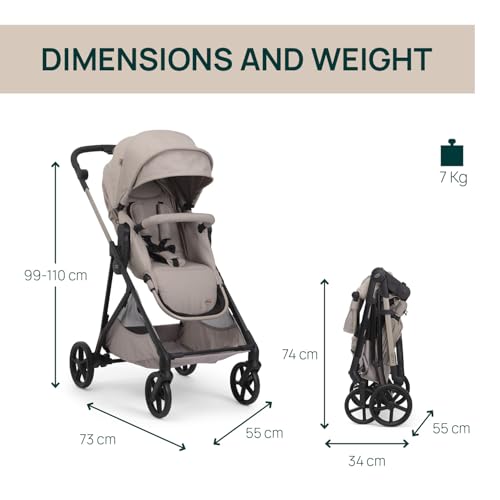 Chicco Cochecito Seety, Cochecito Ligero y Compacto De 0 Meses a 4 Años, Capacidad Máxima 22 kg, Cochecito Plegable,Respaldo Reclinable,Cierre Automático con 1 Movimiento, Capota Parasol y Cubrelluvia - imagen 3