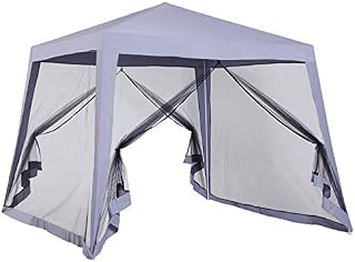 Outsunny 10’ x 10’ Folding Slant Leg Screened Sun Shelter Canopy Tent