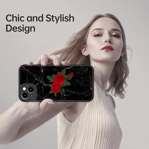 Coque iPhone 14 Plus antichoc transparente mate fleurie avec vitre ecran