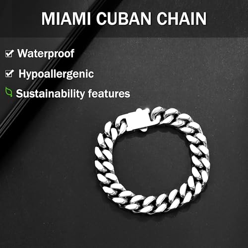 Pulsera Cuban Link para Hombre en Acero Inoxidable 316L miniatura 3