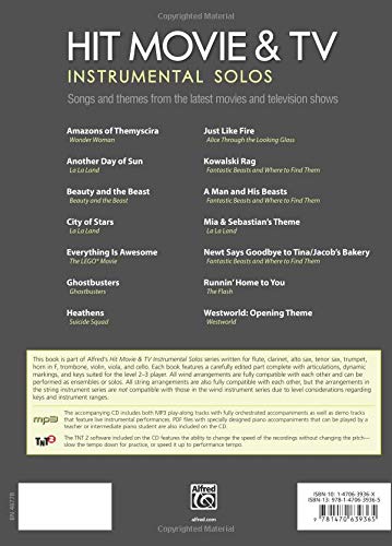 Hit Movie & TV Instrumental Solos for Strings: Songs and Themes from the Latest Movies and Television Shows (Viola), Book & CD (Instrumental Solos Series) image 2 of 5 147063936X