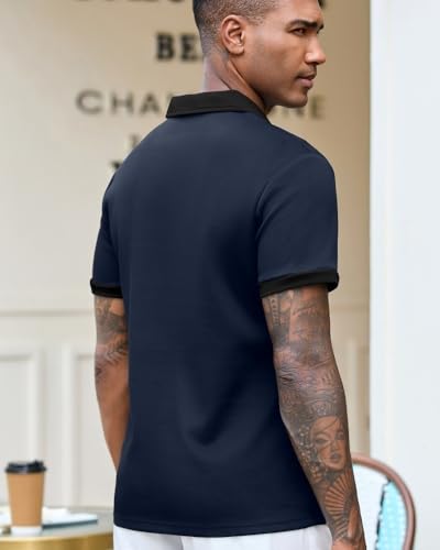 Camisetas polo para hombre, de manga corta, informales y transpirables para golf y uso diario miniatura 4