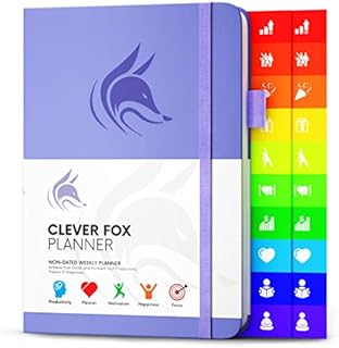 Clever Fox Planner - Weekly & Monthly Planner to Increase Productivity, Time Management and Hit Your Goals - Organizer, Gratitude Journal - Undated, Start Anytime, A5, Lasts 1 Year, MysticBlue(Weekly)