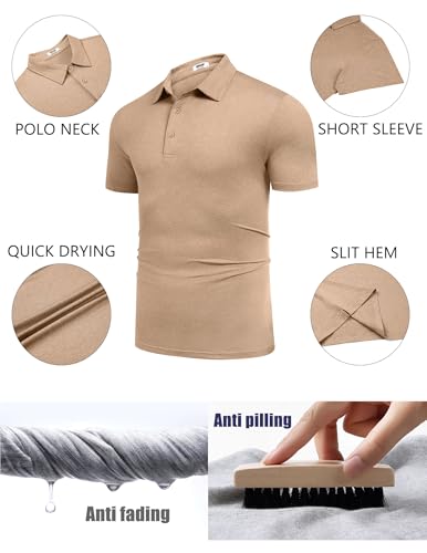 Image of COOFANDY Men's Polo Shirt Golf Quick Dry Performance Short Sleeve Moisture Wicking Athletic Polo Collared Tennis T-Shirt