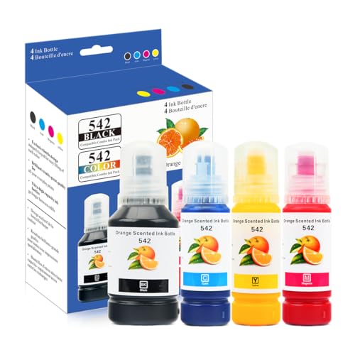 542 refil de tinta 4 frascos (tinta de pigmento) compatível com EPSON ET5150 ET5170 ET5180 ET5800 ET