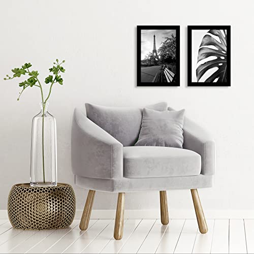 Image of Americanflat 8x12 Picture Frame with Shatter-Resistant Glass - Set of 2 - Signature Collection - Gallery-Style Frames Made of Engineered Wood - Picture Frames for Tabletop and Wall Display - Black
